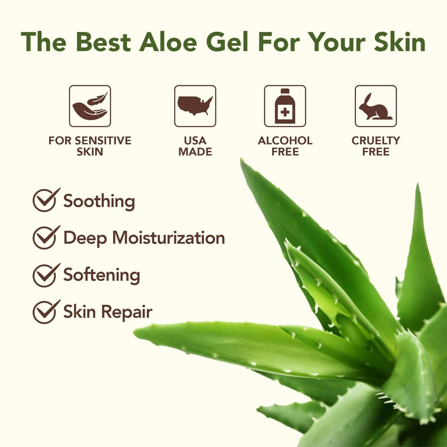 Green Leaf Naturals Amazing Aloe Gel – 16oz (2x8oz), 100% Pure, Unscented, Vegan, USA Made