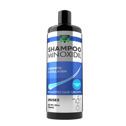 GREEN ROYALTY Minoxidil Shampoo – Sulfate-Free, Keratin & Collagen for Fuller-Looking Hair (32oz)
