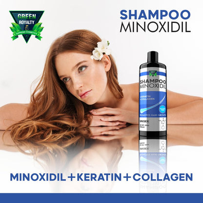 GREEN ROYALTY Minoxidil Shampoo – Sulfate-Free, Keratin & Collagen for Fuller-Looking Hair (32oz)