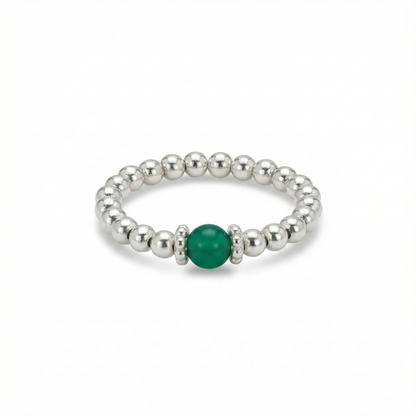 Green Agate Gemstone Ring