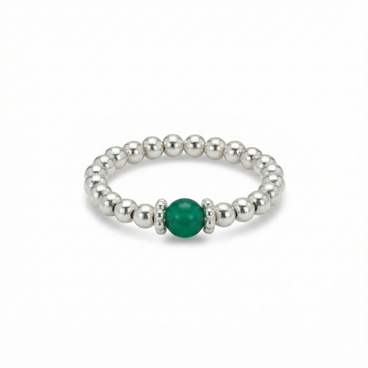 Green Agate Gemstone Ring