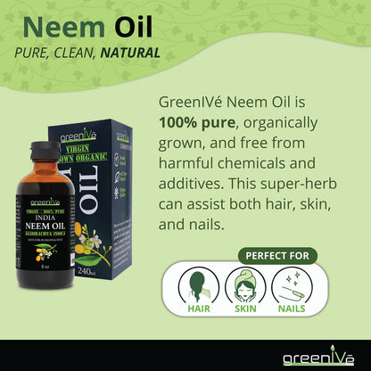 GreenIVe 100% Pure Neem Oil Bulk — Cold-Pressed, Hexane-Free, 1 Gallon (128 fl oz)