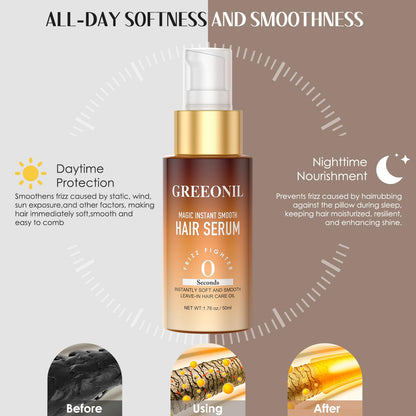 GREEONIL Hair Oil with Argan Oil & Vitamin E | Frizz Control, Shine, Hydration
