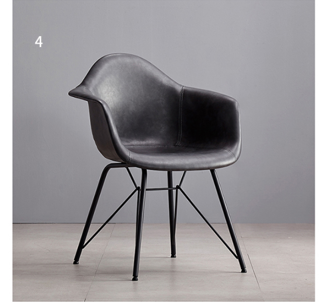 A Set of 2 Bobby Dining Chairs, Distressed Leather