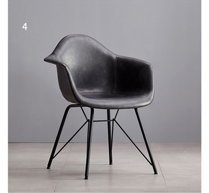 A Set of 2 Bobby Dining Chairs, Distressed Leather