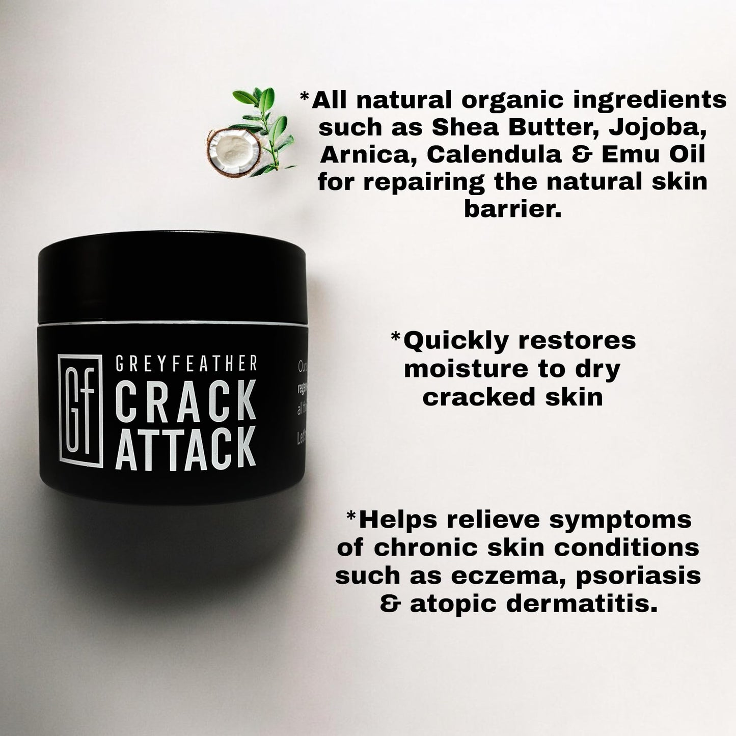 Greyfeather Crack Attack Hand Cream – Fast-Absorbing, Non-Greasy Moisturizer for Dry Hands