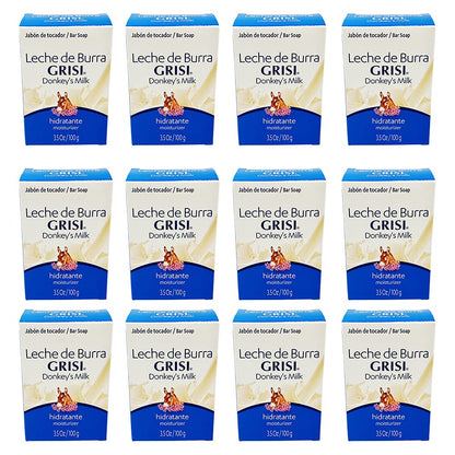 Grisi Donkey's Milk Soap 12-Pack | Hydrating Bars with Milk Proteins (3.5 oz each)