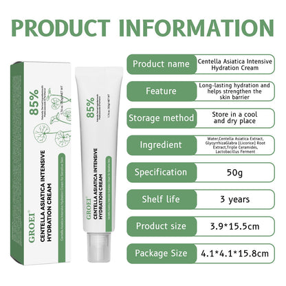 GROEI Centella Asiatica Intensive Hydration Cream - 85% Natural Ingredients | 50g