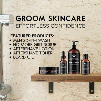 GROOM After Shave Toner for Men | Soothing, Pore-Tightening Formula with Aloe, Sandalwood, Chamomile & Vitamins A+E | 2 oz