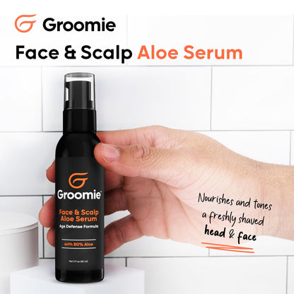 Groomie Face & Scalp Aloe Vera Serum — Hydrating, Soothing, Lightweight Skincare