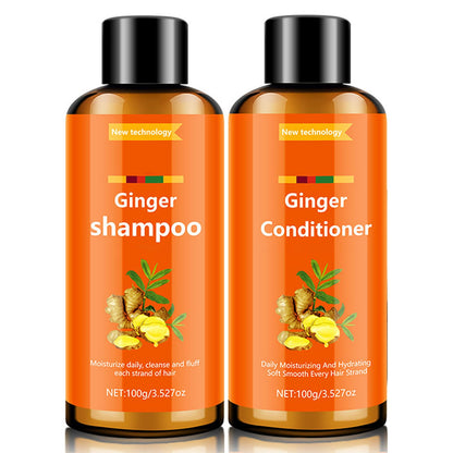 Grospe Ginger Shampoo & Conditioner Set – Keratin Smoothing Anti-Frizz Duo (Travel Size)