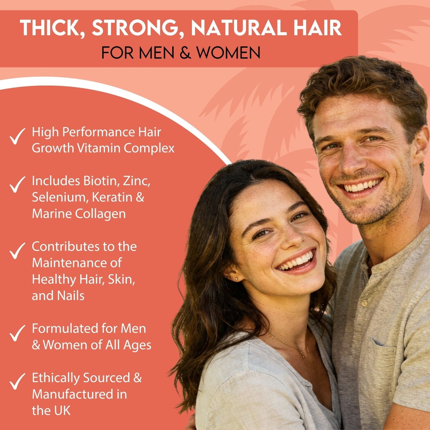 Grounded Biotin Hair Growth Complex 10,000mcg Tablets – Hair Strength, Thickness & Volume Support