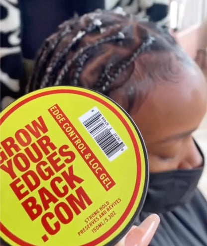Grow Your Edges Back Edge Control & Loc Gel — 24H Hold, No Flakes, Moisturizing for All Hair & Locs