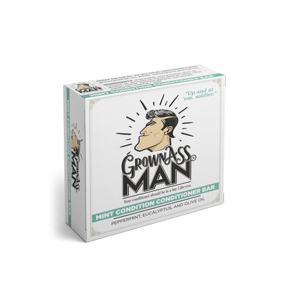 Grown Ass Man Co. Full Bath Bundle For Men - Mint Condition Shampoo Bar, Conditioner Bar & Body Bar (Plastic Free & Vegan)