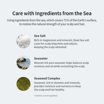 GROWUS Sea Salt Therapy Scalp Scaler — 2-in-1 Shampoo for Itchy & Oily Scalp | Salicylic Acid, Niacinamide, Dexpanthenol | 8.8 oz / 250 g | Paraben & Sulfate Free