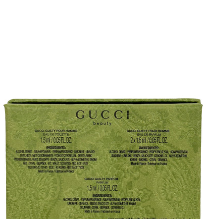 Gucci Guilty Sample Gift Set for Men – 4 x 1.5 ml Mini Sprays (EDT, EDP, Parfum)