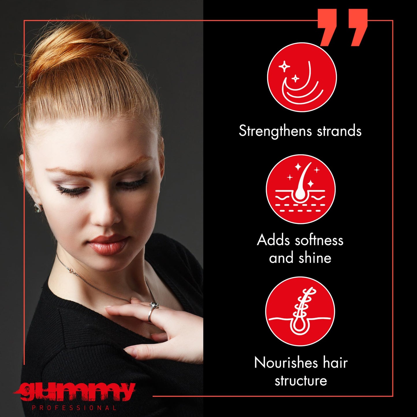 Gummy Professional Hair Gel 1000ml – Strong Hold for Slick Back, Curls, Braids
