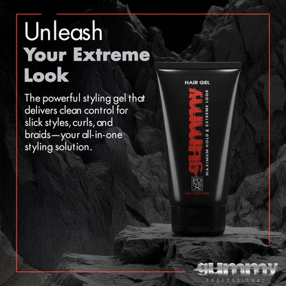 Gummy Professional Hair Gel for Men and Women – Strong Hold Styling Gel with Shine and Conditioning – 150ml