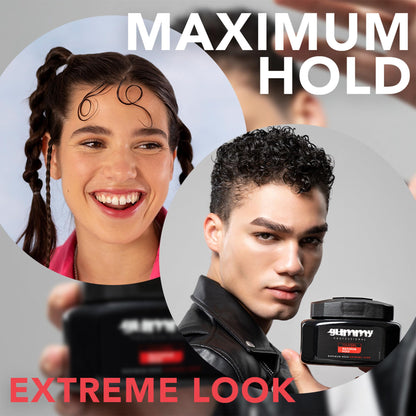Gummy Professional Hair Gel 1000ml – Strong Hold for Slick Back, Curls, Braids