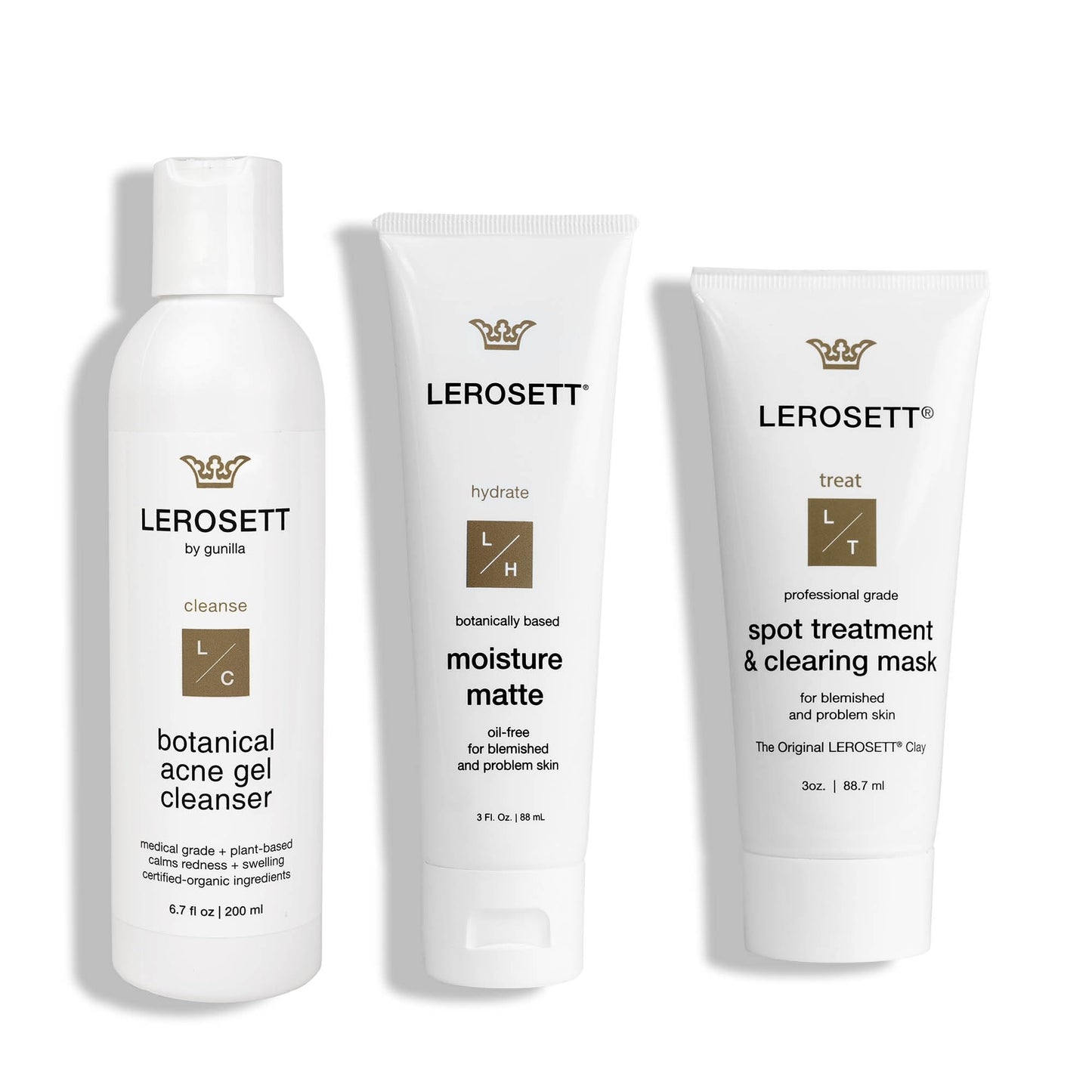 LEROSETT Acne Kit by Gunilla Of Sweden – Aloe & Clay Based, Vegan, All Skin Types