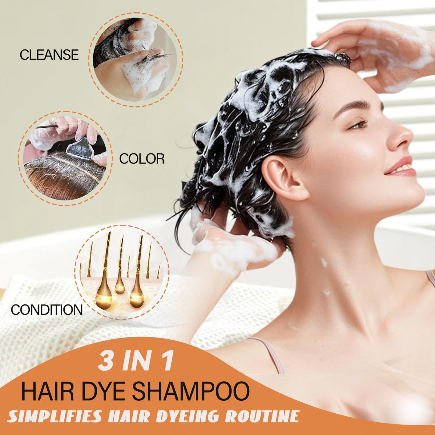 GURKOOYD Red 3-in-1 Hair Dye Shampoo – Semi-Permanent Burgundy, Gray Coverage, 16.90 Fl Oz