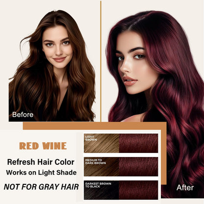 GURKOOYD Red Hair Dye Shampoo 3-in-1 Burgundy – Instant Semi-Permanent Color (16.9 oz)