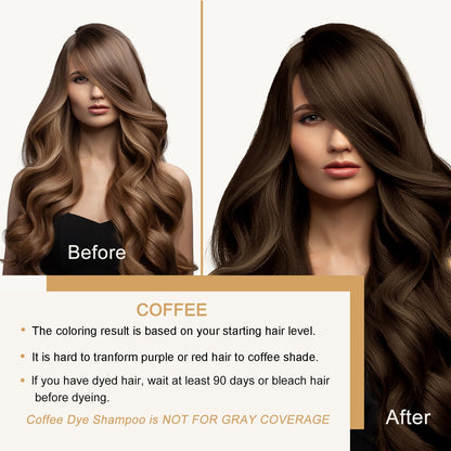 GURKOOYD Coffee Hair Dye Shampoo – Long-Lasting Brown Color, 16.9 fl oz, Easy to Use