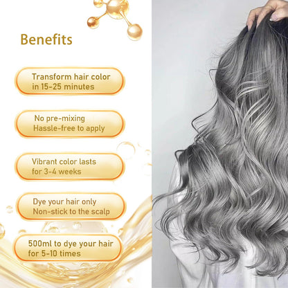 GURKOOYD Silver Gray Hair Dye Shampoo | Instant Color in Minutes, Long-Lasting Silver Hair
