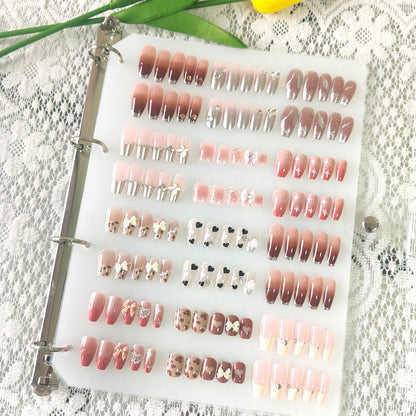 GUXACU Large Press On Nail Organizer – Clear Nail Storage Book (78–108 Nail Sets) with Tape