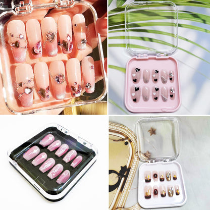 GUXACU 14-Pcs Nail Packaging Box Kit with 60 Tapes | Nail Storage and Display