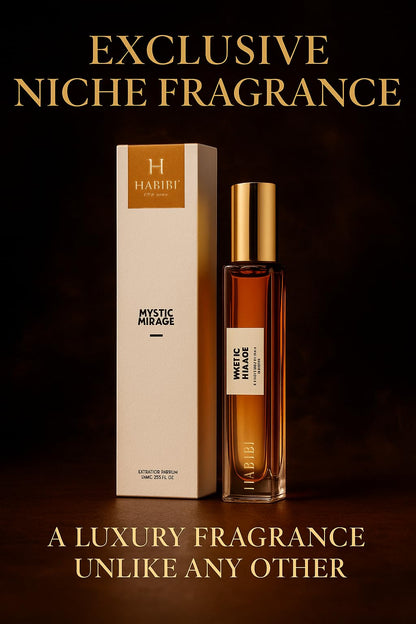 H HABIBI Mystic Mirage Extrait De Parfum – 10ml Travel Size Unisex Niche Scent with Leather Case