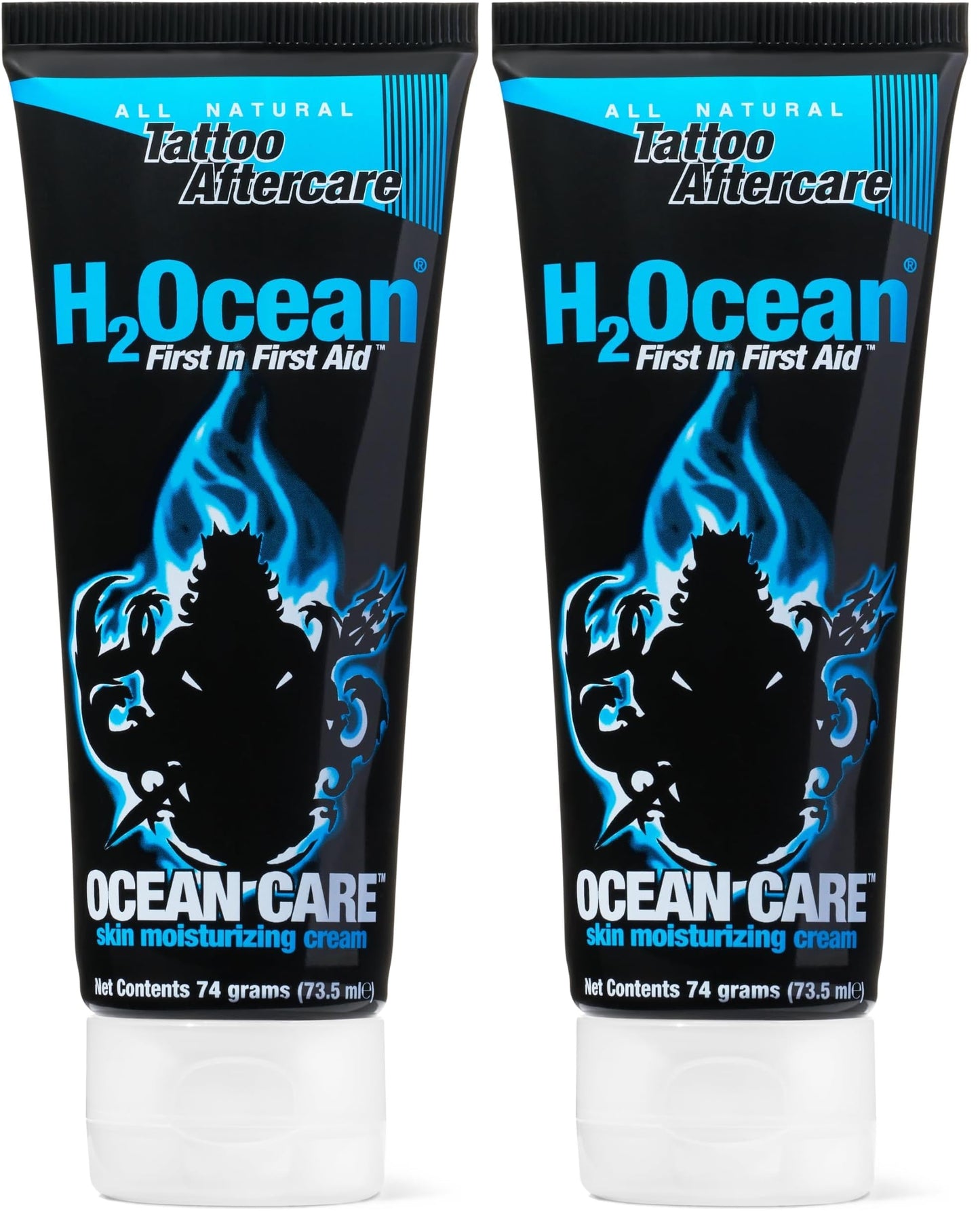 H2Ocean Ocean Care Tattoo Aftercare Lotion 2.5 oz – Fragrance Free & Dye Free (Pack of 2)