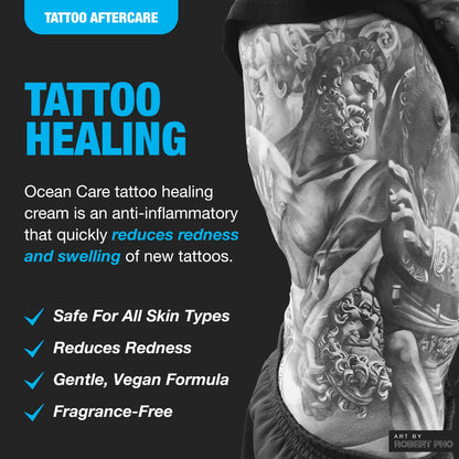 H2Ocean Tattoo Aftercare Lotion – Fragrance & Dye Free, Water-Based Vegan Moisturizer (2.5oz)