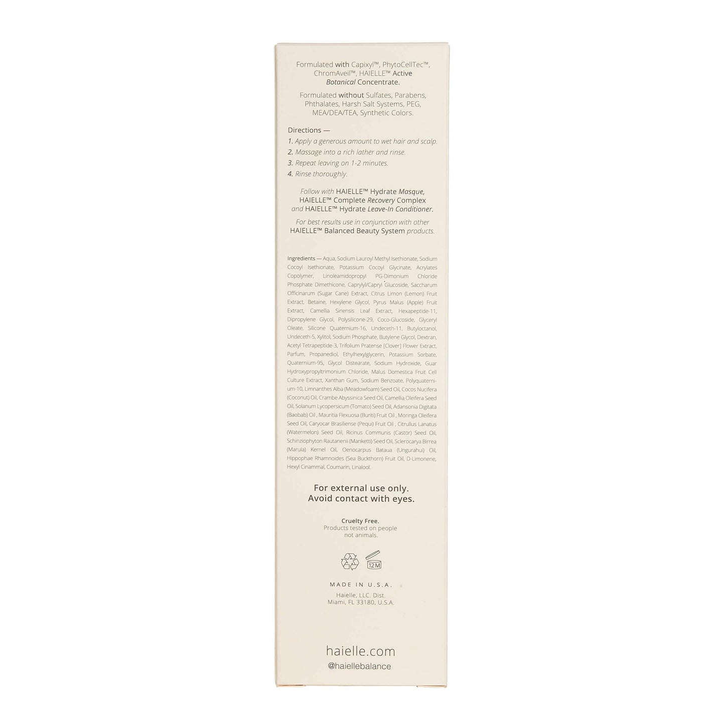 HAIELLE Hydrate Shampoo – 236 ml | Vegan, Cruelty-Free, Sulfate-Free Hydration