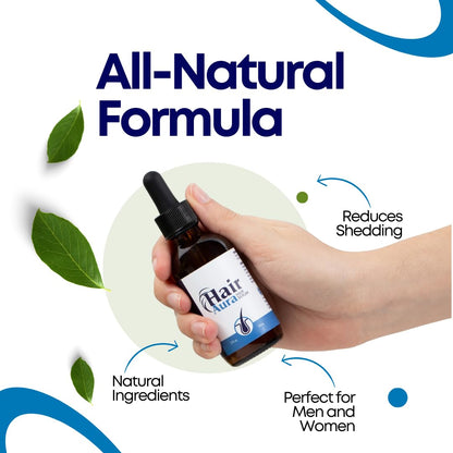 Hair Aura Topical Melatonin for Hair Loss – Biotin & Ginkgo Biloba Serum | Paraben & Gluten Free | 2oz