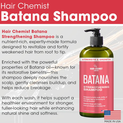 Hair Chemist Batana Strengthening Shampoo & Conditioner 33.8 oz Set | Batana Oil Hair Strength & Thickness