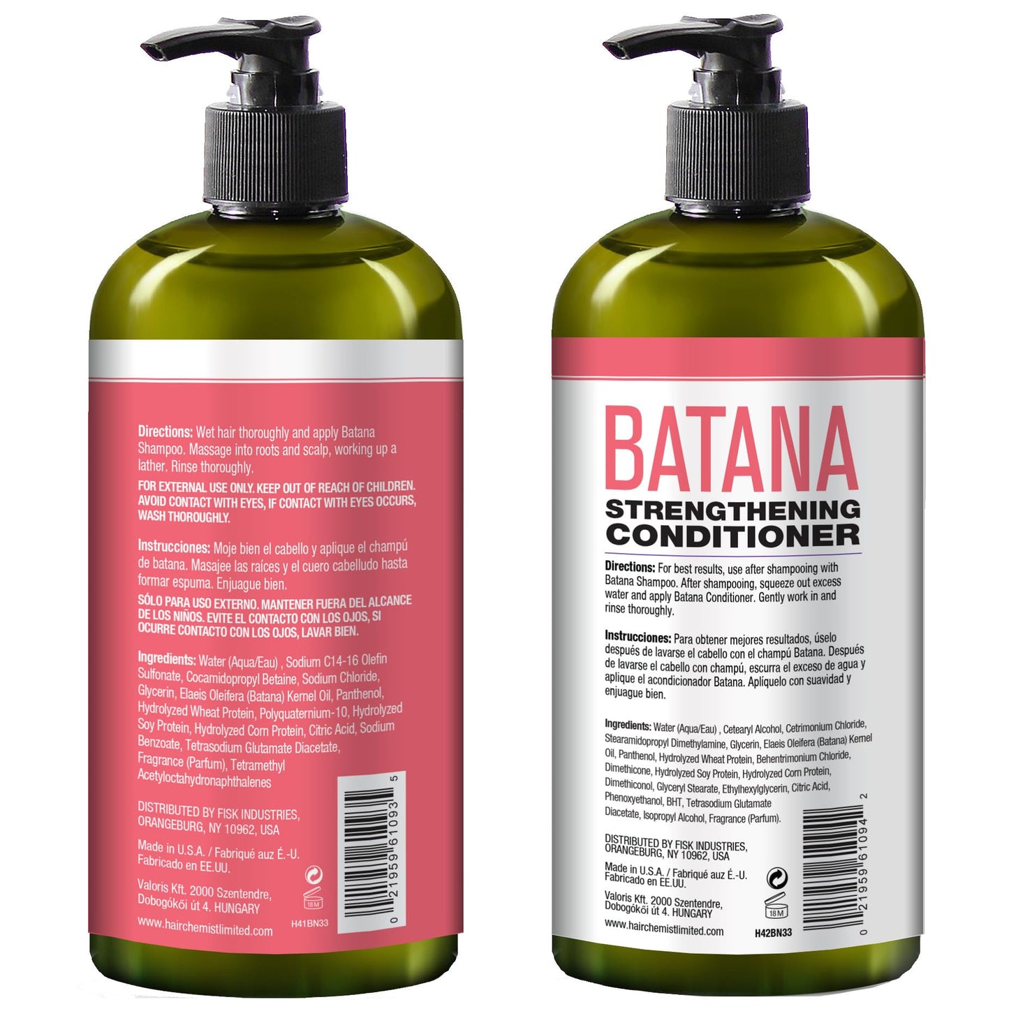 Hair Chemist Batana Strengthening Shampoo & Conditioner 33.8 oz Set | Batana Oil Hair Strength & Thickness