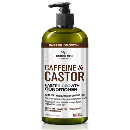 Hair Chemist Caffeine & Castor Faster Growth Conditioner 33.8 oz | Hydrating Hair Conditioner
