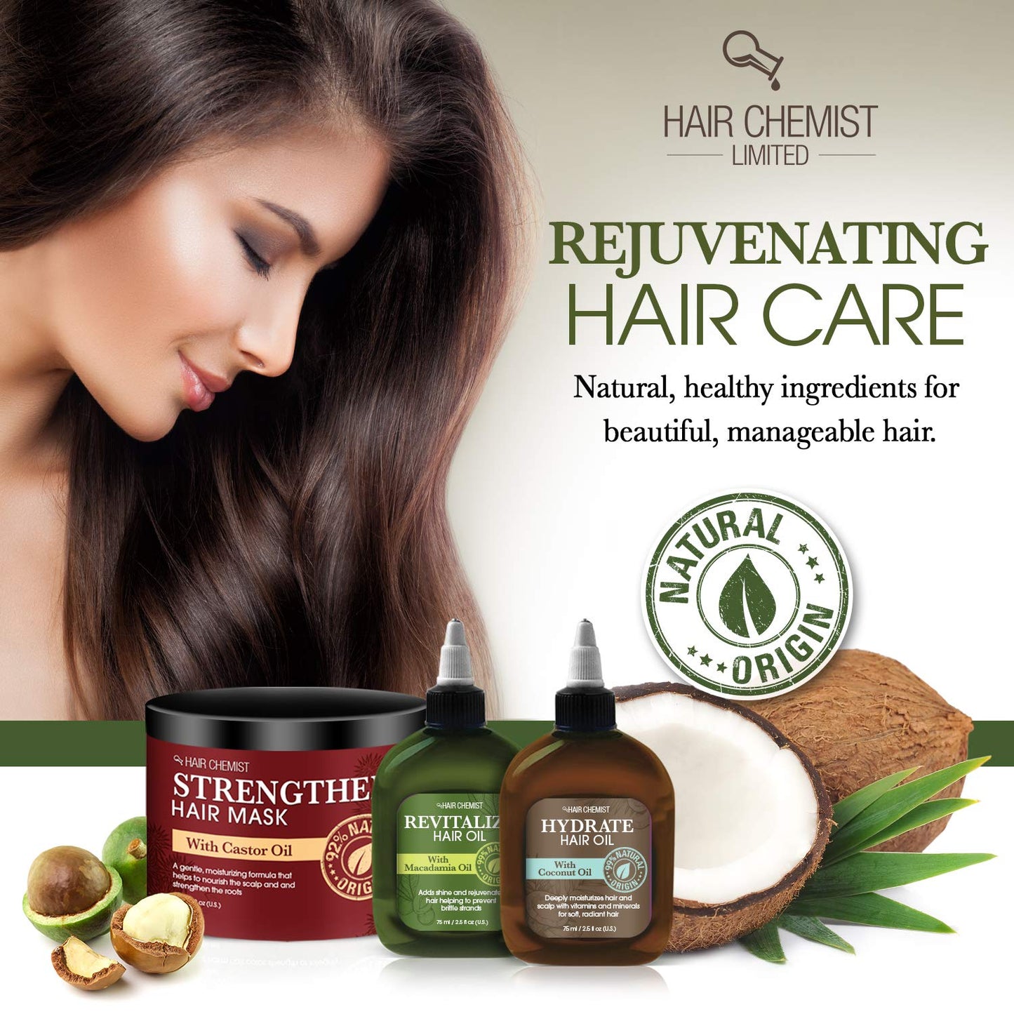 Hair Chemist Coconut Oil Serum 4oz (Pack of 2) – Nourish Scalp & Shine