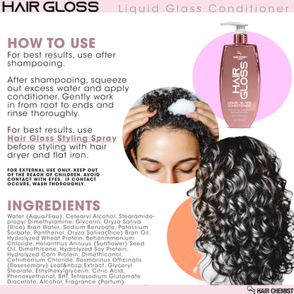 Hair Chemist Hair Gloss Liquid Glass Conditioner 33.8 oz – Frizz Control & Shine