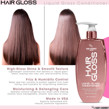 Hair Chemist Hair Gloss Liquid Glass Conditioner 33.8 oz – Frizz Control & Shine