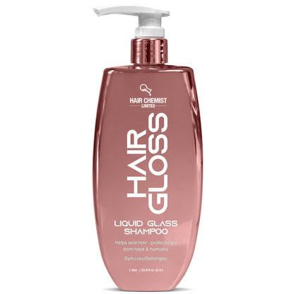 Hair Chemist Hair Gloss Liquid Glass Shampoo 33.8 oz – Smoothing, Shine, Frizz Control for All Hair Types