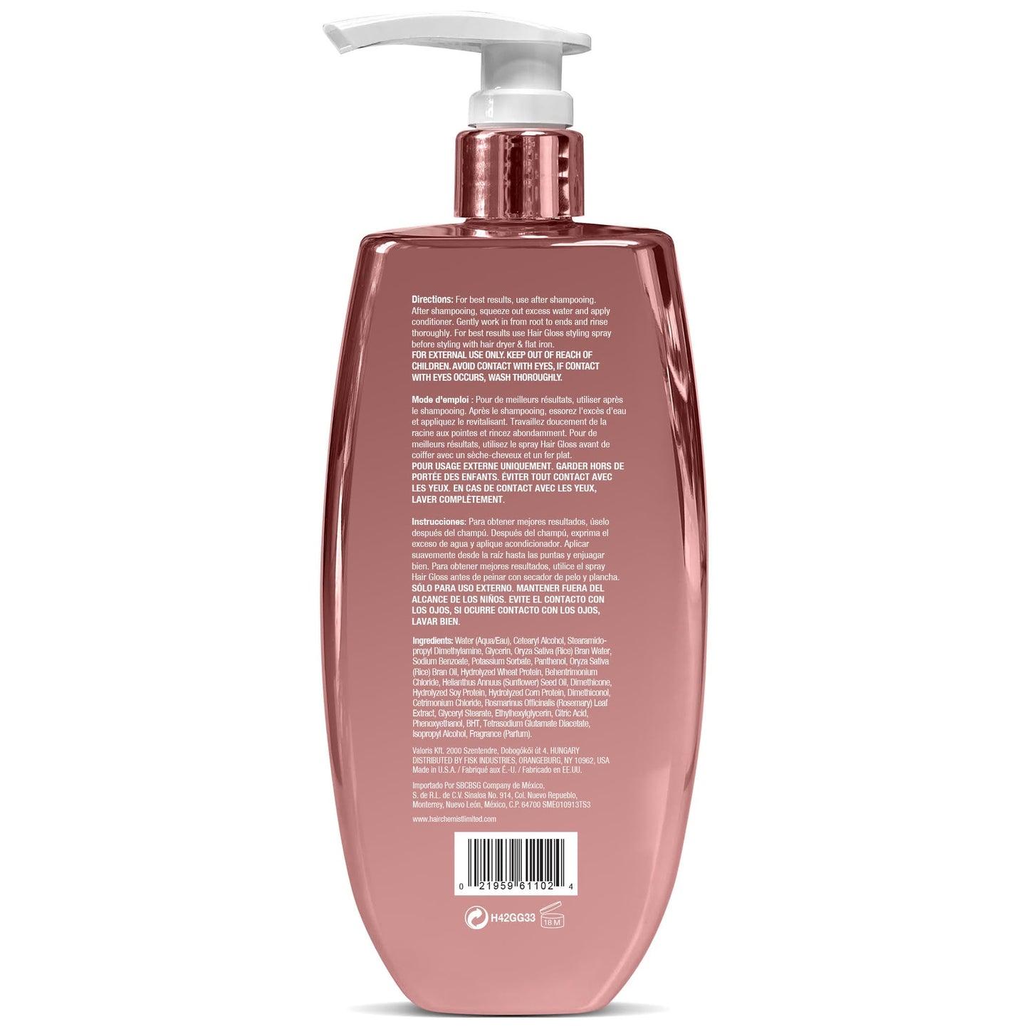 Hair Chemist Hair Gloss Liquid Glass Conditioner 33.8 oz – Frizz Control & Shine