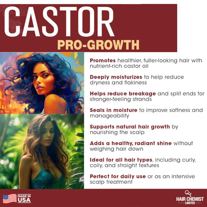 Hair Chemist Pro-Growth Castor Oil 12oz – Strengthening & Growth Support