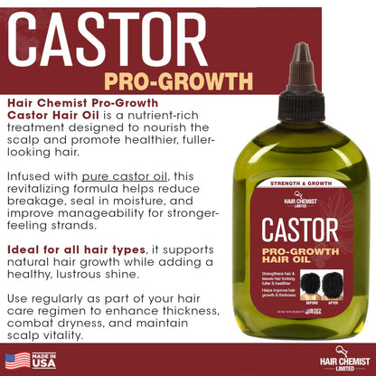 Hair Chemist Pro-Growth Castor Oil 12oz – Strengthening & Growth Support