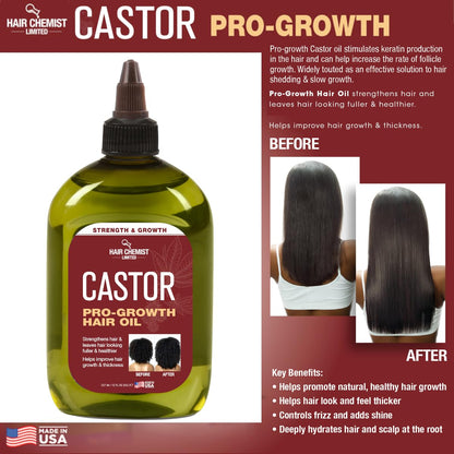 Hair Chemist Pro-Growth Castor Oil 12oz – Strengthening & Growth Support