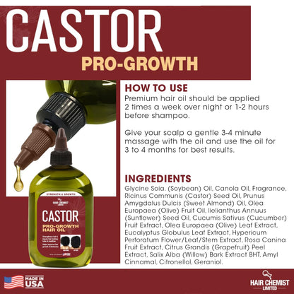 Hair Chemist Pro-Growth Castor Oil 12oz – Strengthening & Growth Support