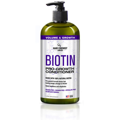 Hair Chemist Pro-Growth Shampoo & Conditioner Set with Biotin — 33.8 oz Each | Sulfate-Free & Color-Safe