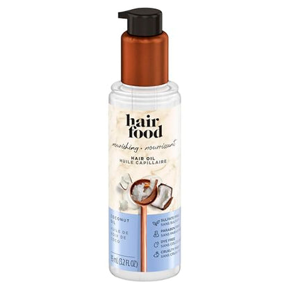 Hair Food Coconut Sulfate Free Hair Oil – Dye Free, Smoothing & Nourishing Treatment, 3.2 fl oz