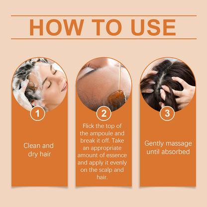 Hair Growth Ampoules with Turmeric Root Extract – Plant-Based Scalp Treatment for Thicker Hair (Fragrance-Free, 7pcs)
